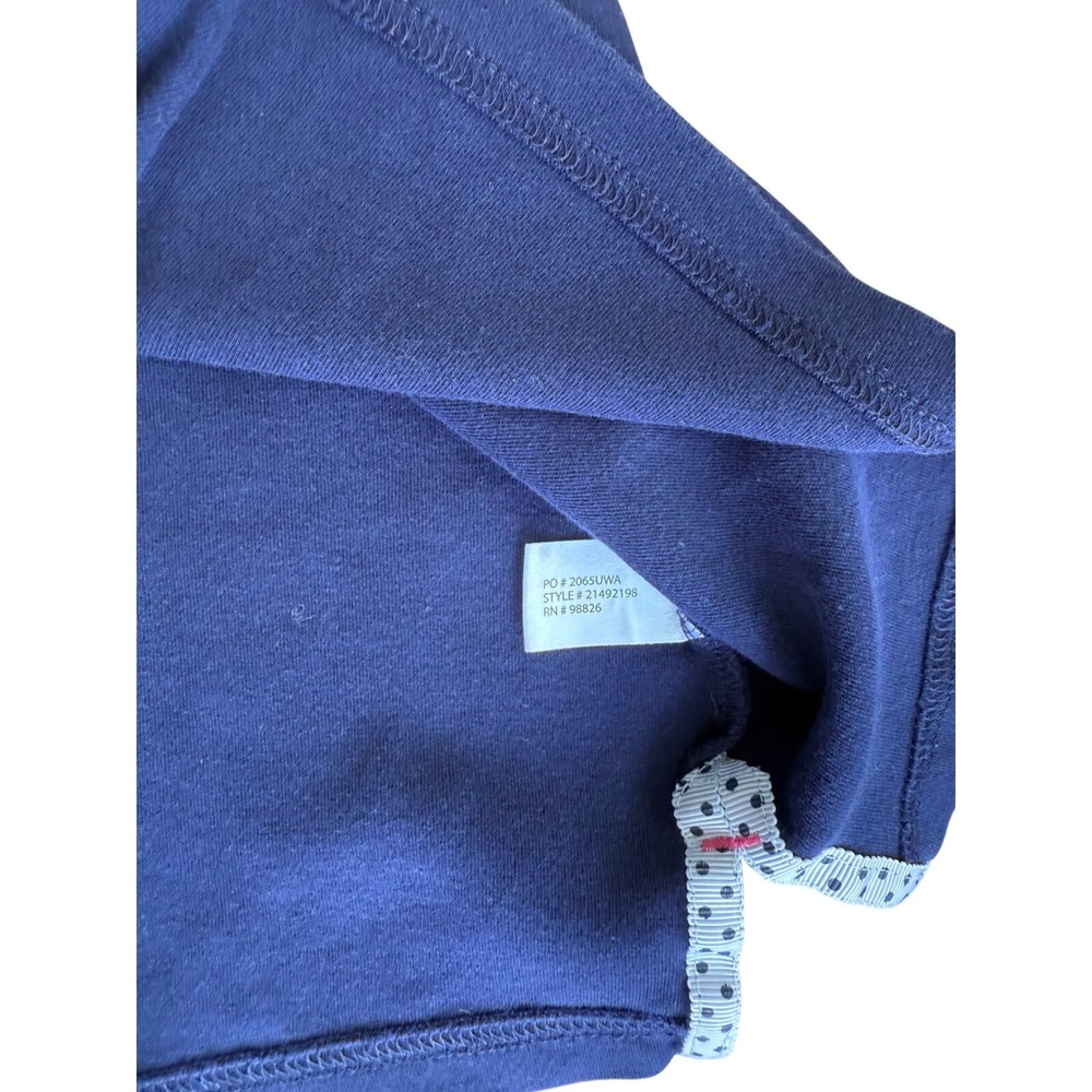 U.S. Polo Assn. Navy Blue Cotton Polo Shirt Polka Dot Trim Women Medium Preppy - Picture 3 of 6